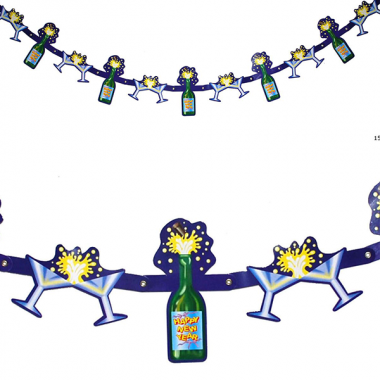 Slinger happy new year champagne met champagneglazen